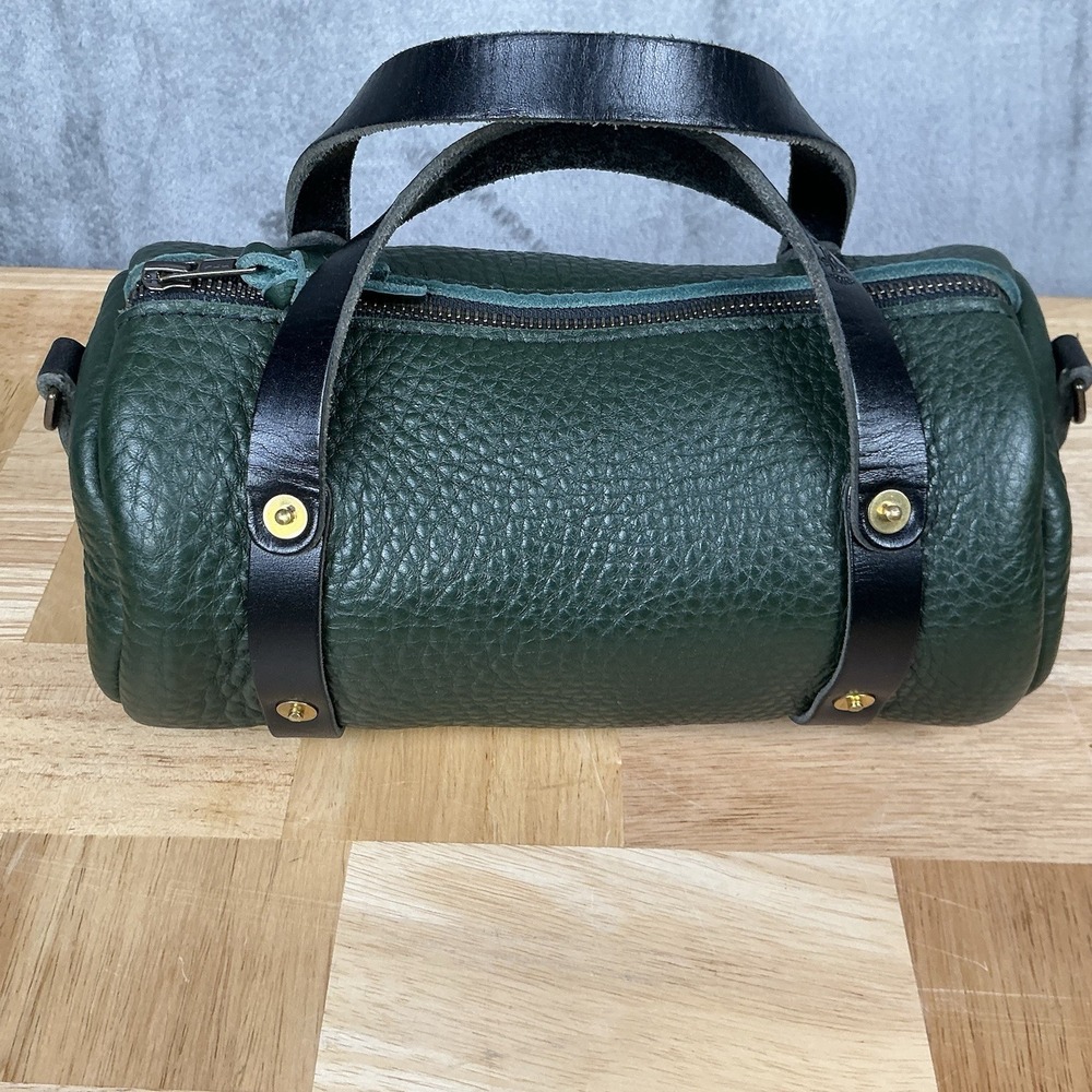 Go Forth Goods Mini Jane Crossbody Bag Forest Green & Black Strap/Trim Purse - Picture 2 of 15